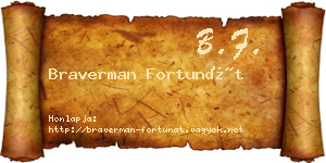 Braverman Fortunát névjegykártya